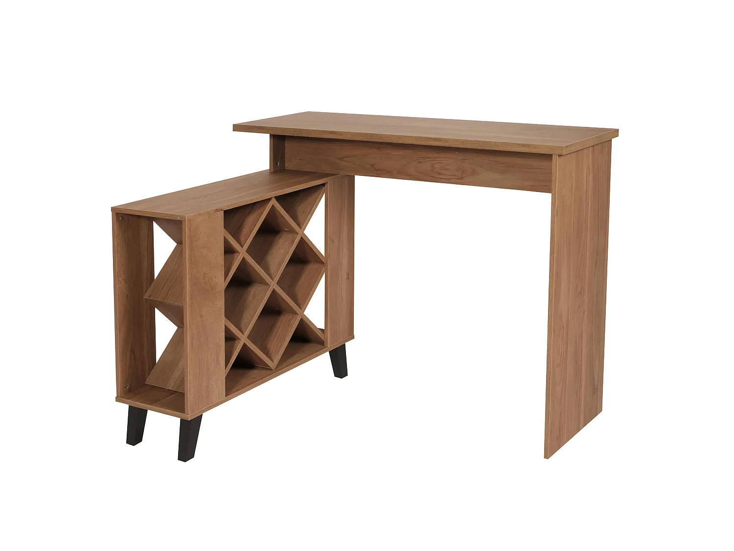 Bartisch MCW-M45, Stehtisch Thekentisch Weinregal Weinschrank, Staufächer 93x120x98cm, braun
