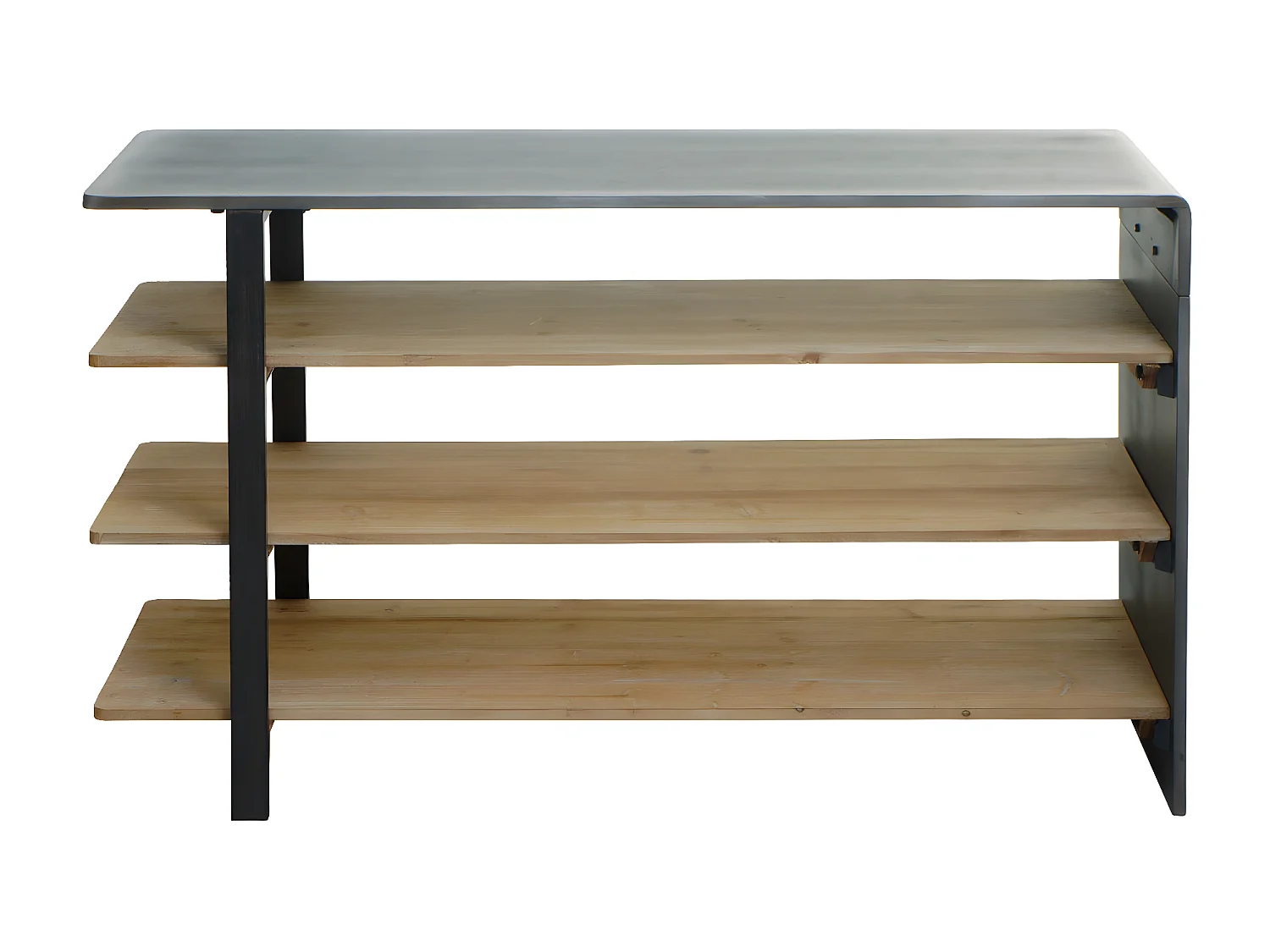 Scaffale libreria scarpiera 4 ripiani da interno MCW-L75 72x119x40cm ferro legno chiaro e nero