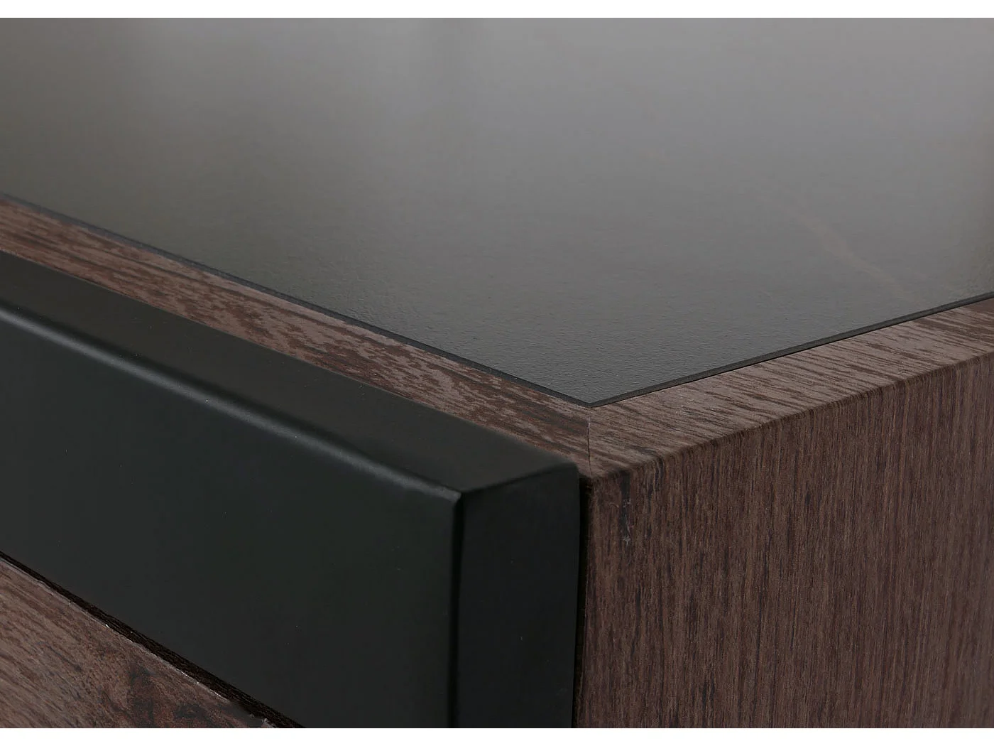 Couchtisch MCW-L89, Sofatisch Wohnzimmertisch, Eisen 43x120x64cm Sinterstein Marmor-Optik schwarz Holz dunkelbraun