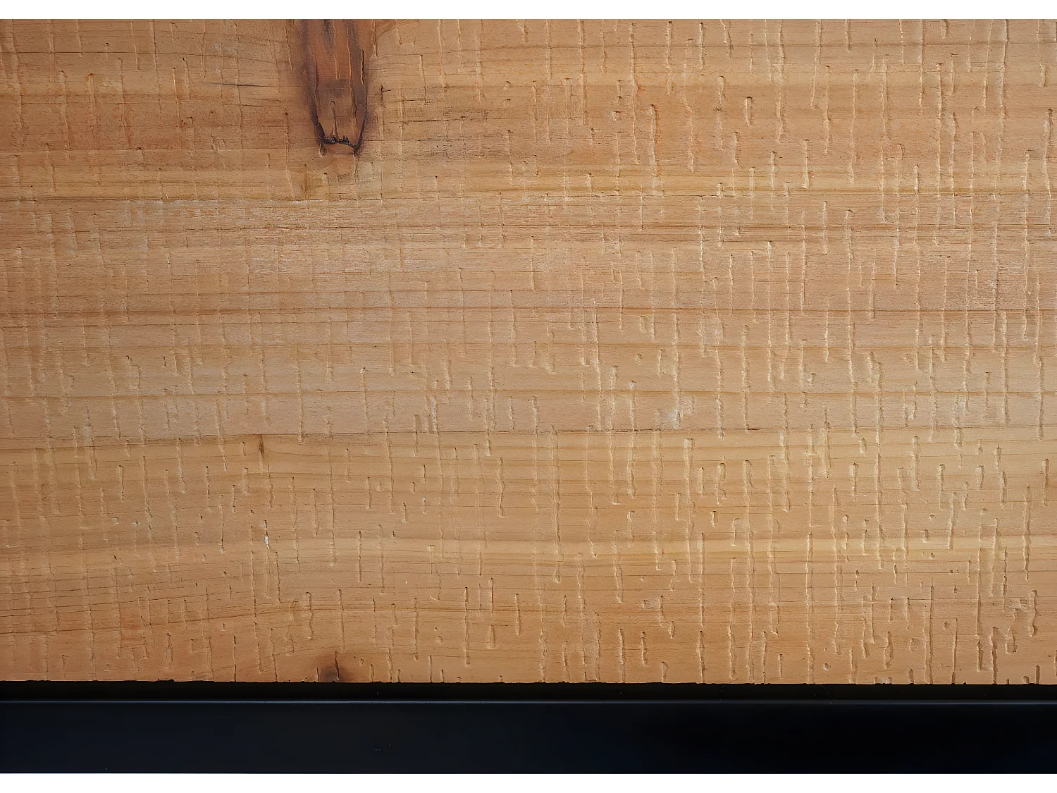 Podwyższone łóżko MCW-L32,  rama czarna, kolor naturalny