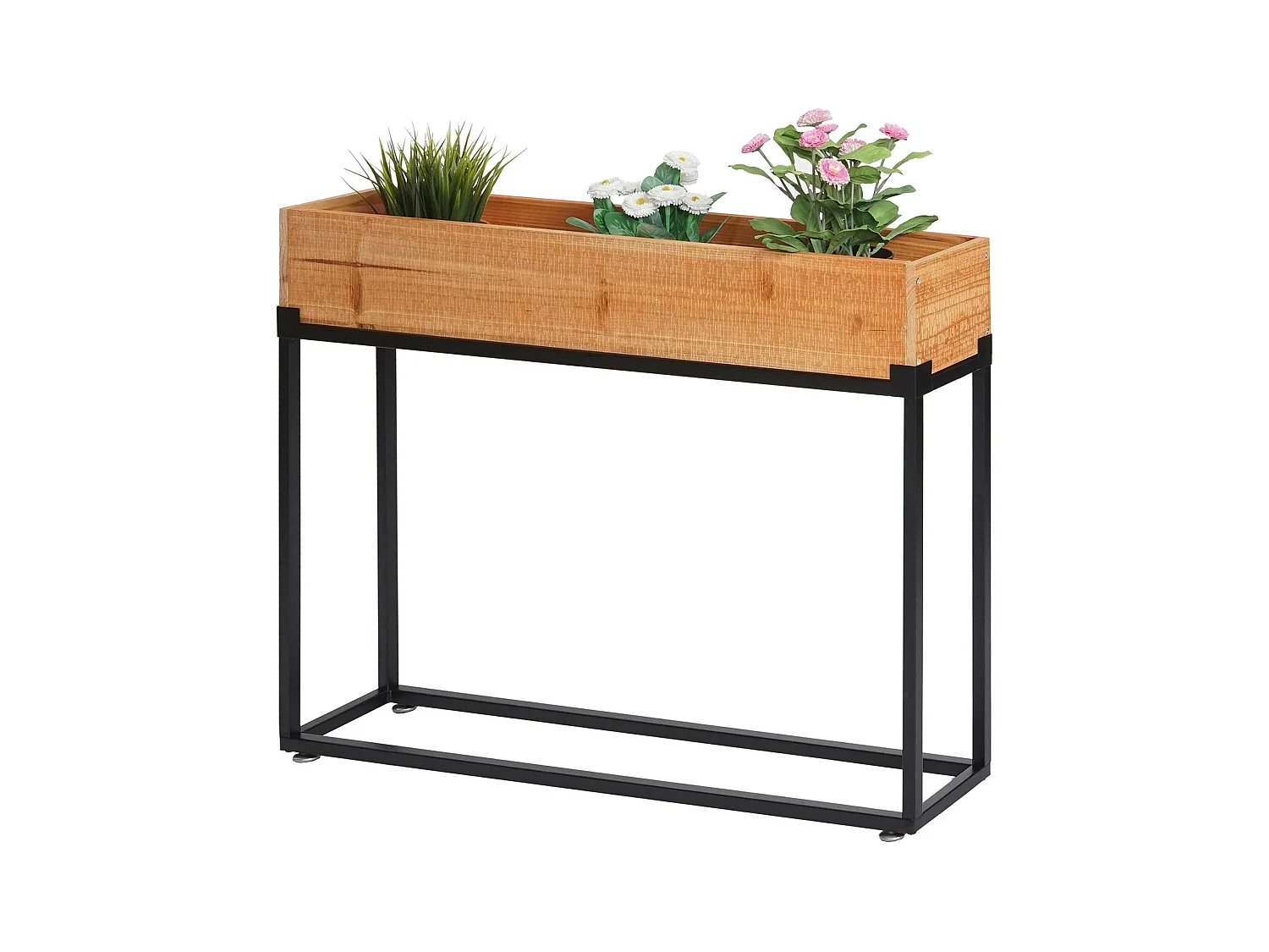 Verhoogde moestuinbak MCW-L32,  frame zwart, natuurlijke kleur