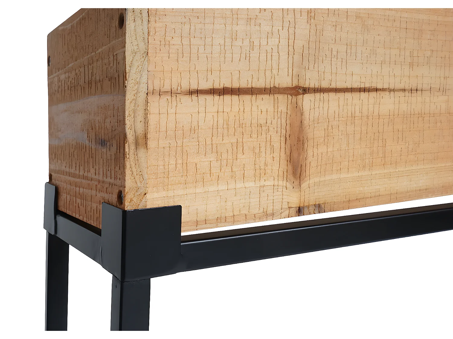 Verhoogde moestuinbak MCW-L32,  frame zwart, natuurlijke kleur