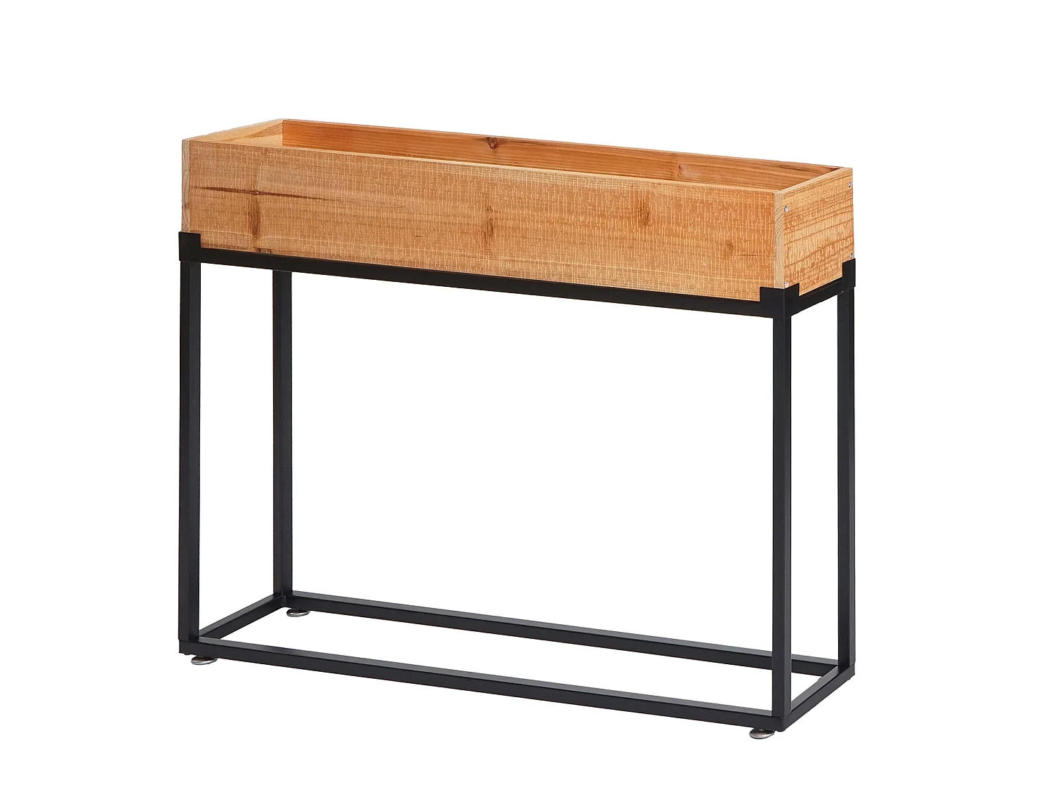 Podwyższone łóżko MCW-L32,  rama czarna, kolor naturalny