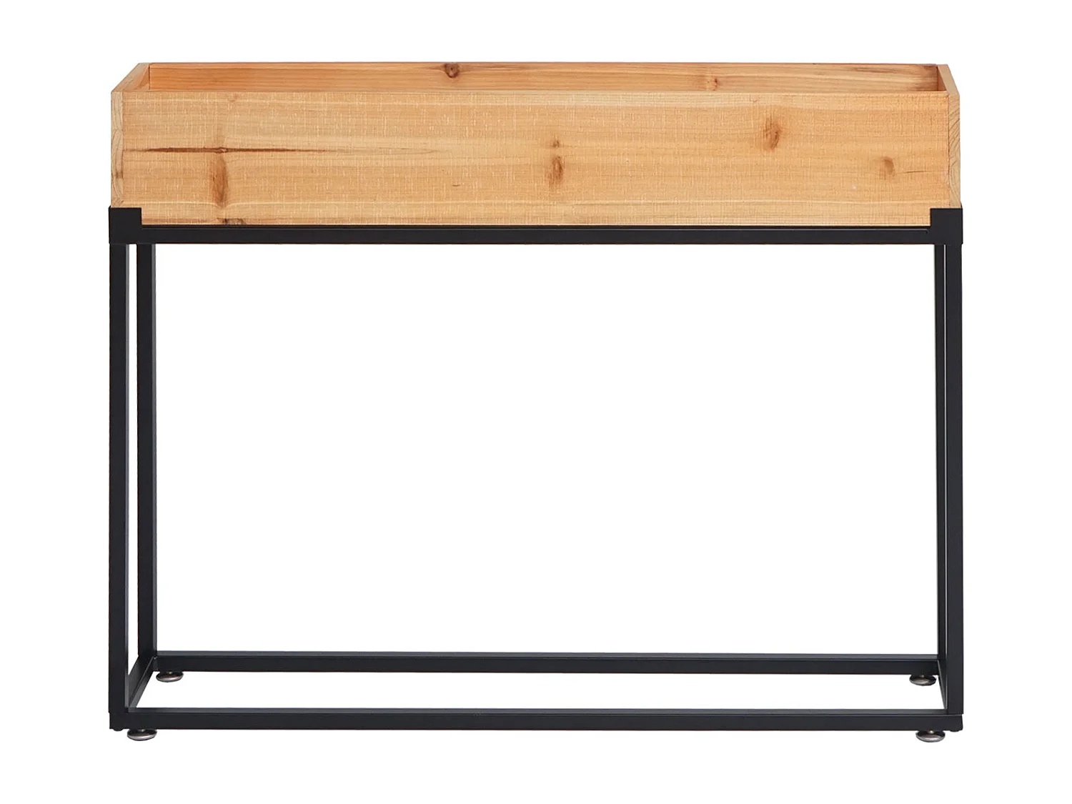 Podwyższone łóżko MCW-L32,  rama czarna, kolor naturalny