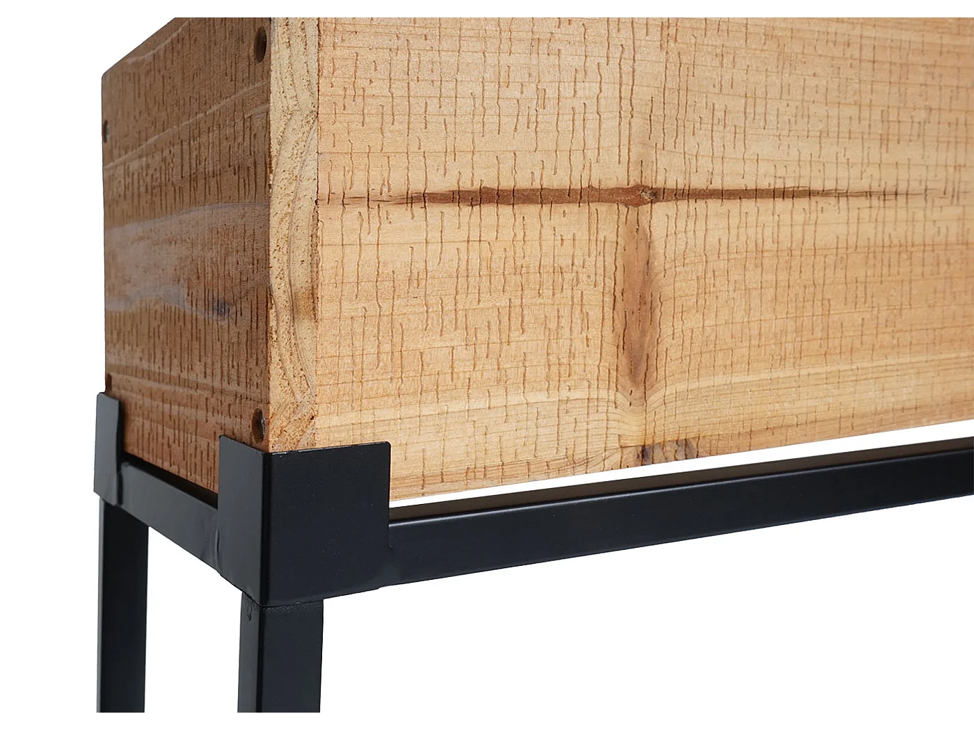 Podwyższone łóżko MCW-L32,  rama czarna, kolor naturalny