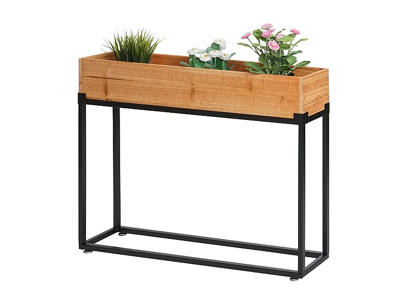 Verhoogde moestuinbak MCW-L32,  frame zwart, natuurlijke kleur