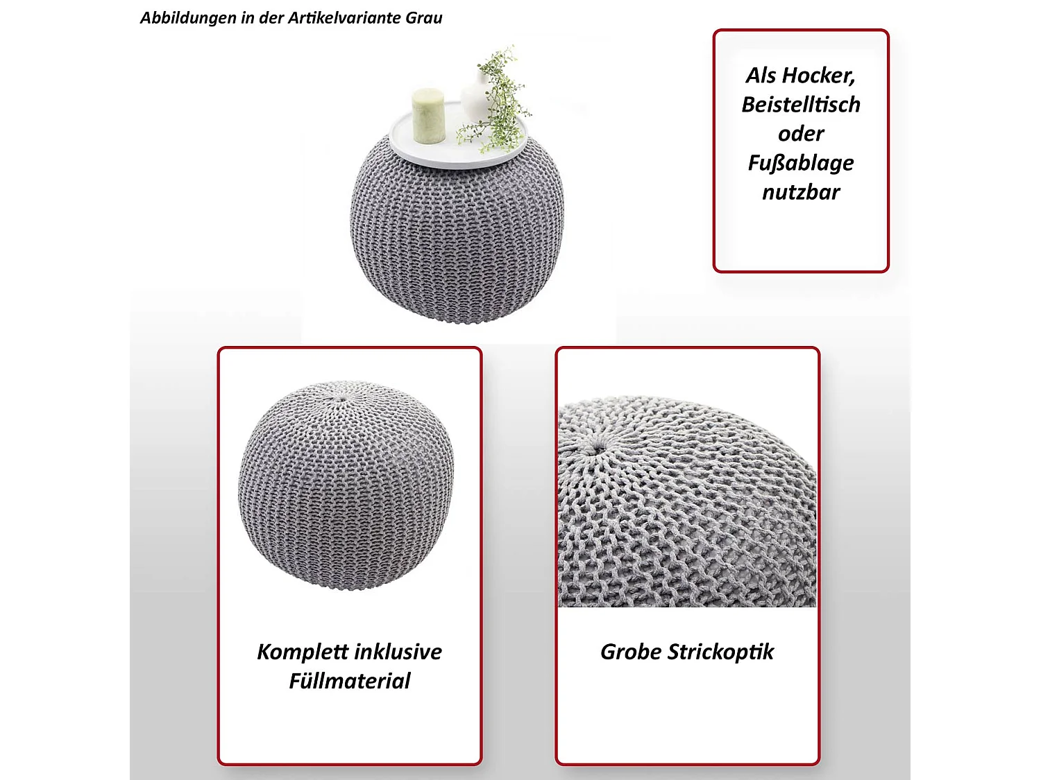 Pufe MCW-E16,  cinzento