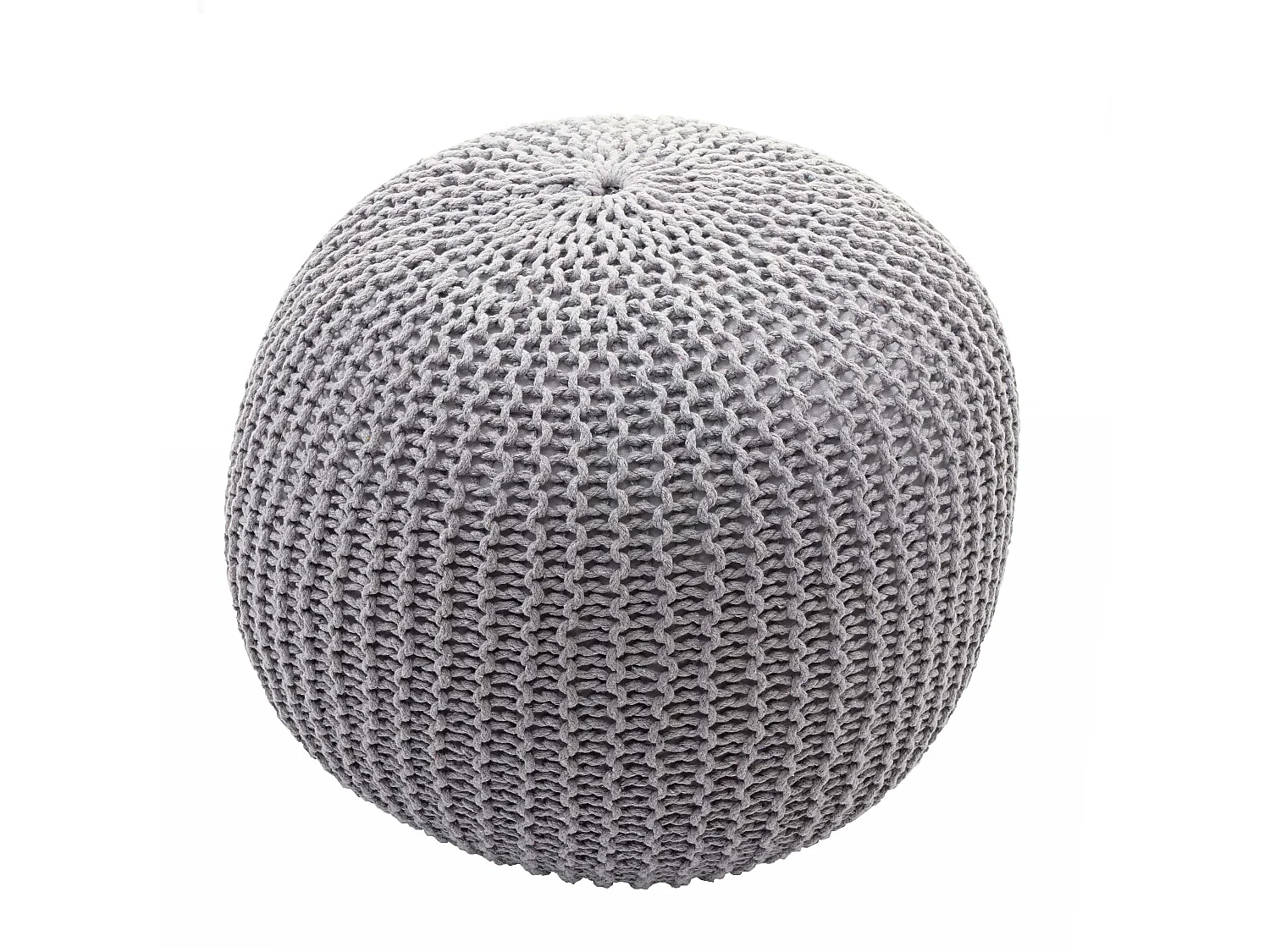 Pouf MCW-E16, Strickhocker Sitzhocker Strickpouf, Strickoptik 40x50cm, grau
