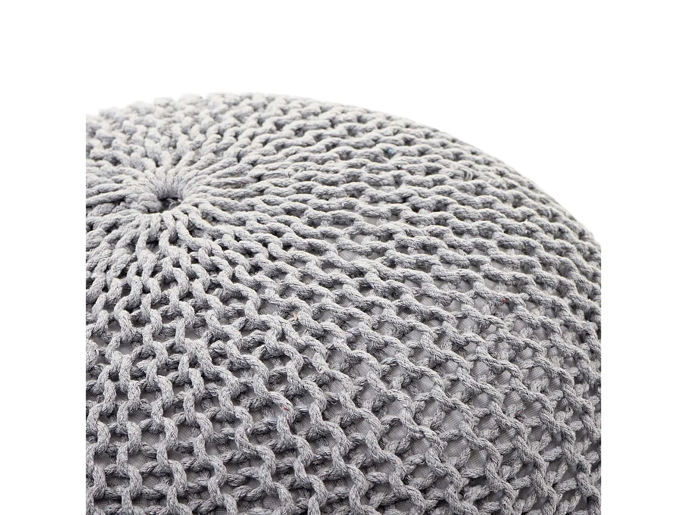 Pouf MCW-E16, Strickhocker Sitzhocker Strickpouf, Strickoptik 40x50cm, grau