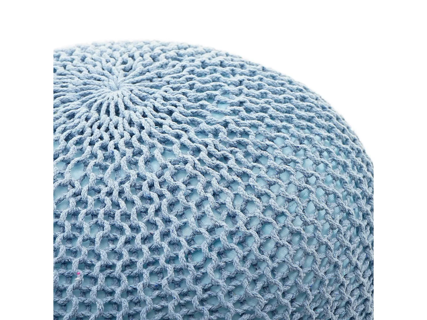Pouf poggiapiedi MCW-E16 tessuto a maglia 40x50cm blu