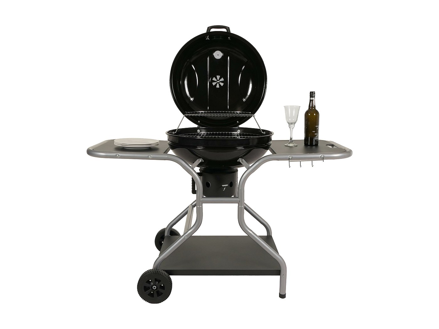 Barbecue in Ferro con 2 Griglie in Acciaio,Artigianale, Regolabile in 2 Altezze 100x38 cm, Piedi Estraibili, Portatile per Esterni
