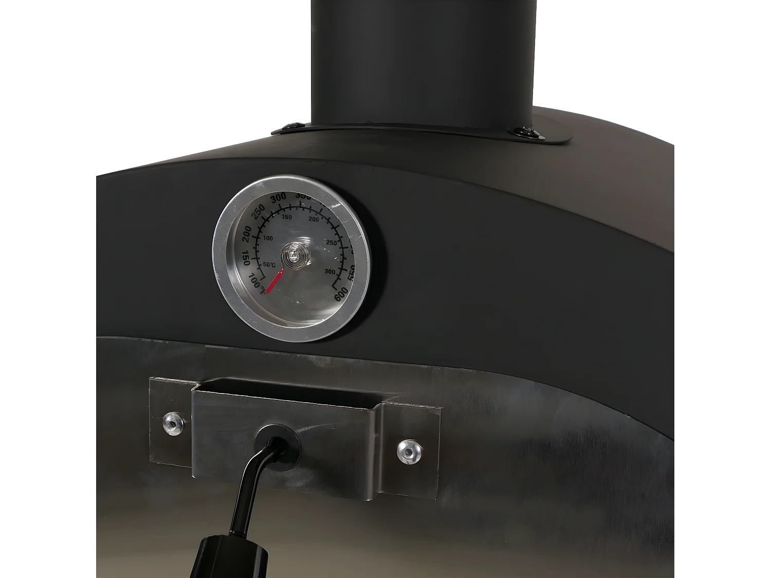 Forno per pizza da giardino doppia griglia pietra refrattaria con ruote MCW-N15 166x70x48cm acciaio nero