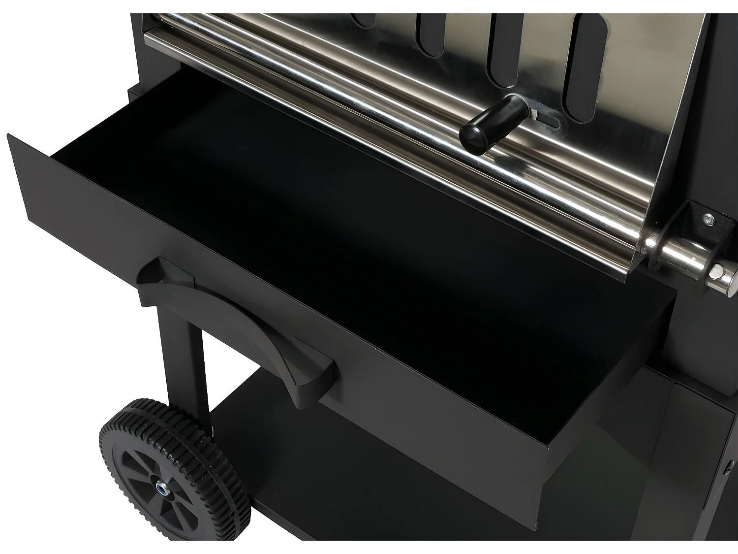 Forno per pizza da giardino doppia griglia pietra refrattaria con ruote MCW-N15 166x70x48cm acciaio nero