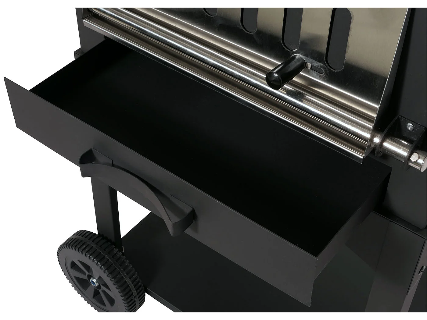 Holzkohlegrill MCW-N15, Pizzaofen Kaminofen, Grillrost Holzkohlerost Pizzastein, Stahl schwarz hochtemperaturlackiert