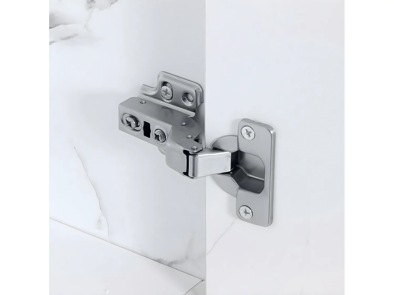 Armoire suspendue MCW-L86,  aspect marbre blanc