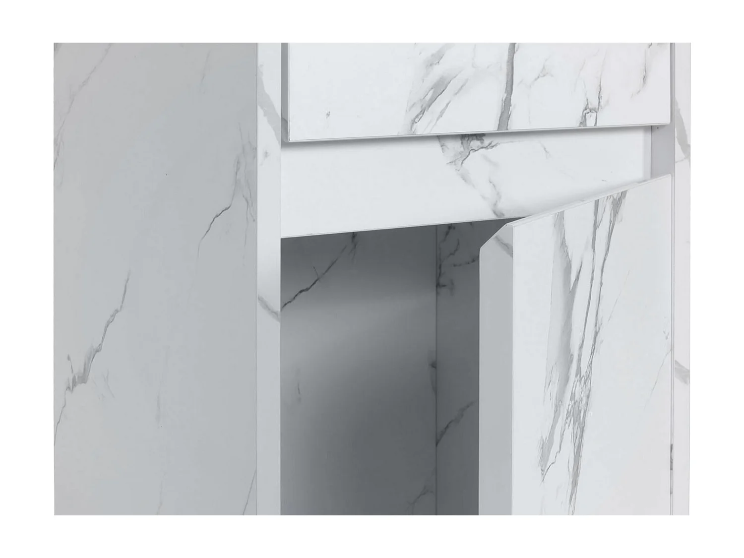 Armoire suspendue MCW-L86,  aspect marbre blanc