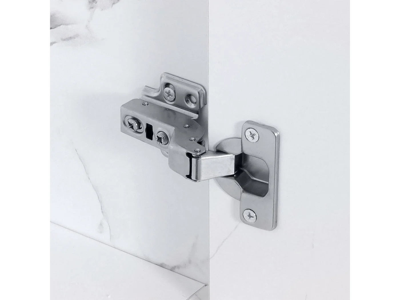 Armoire suspendue MCW-L86,  aspect marbre blanc