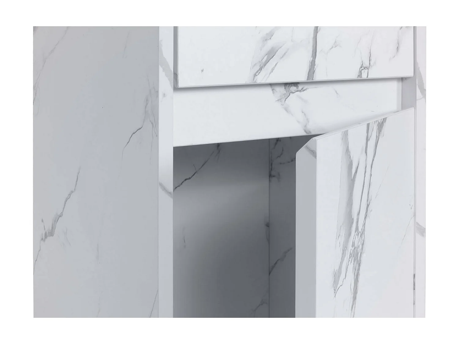 Armoire suspendue MCW-L86,  aspect marbre blanc