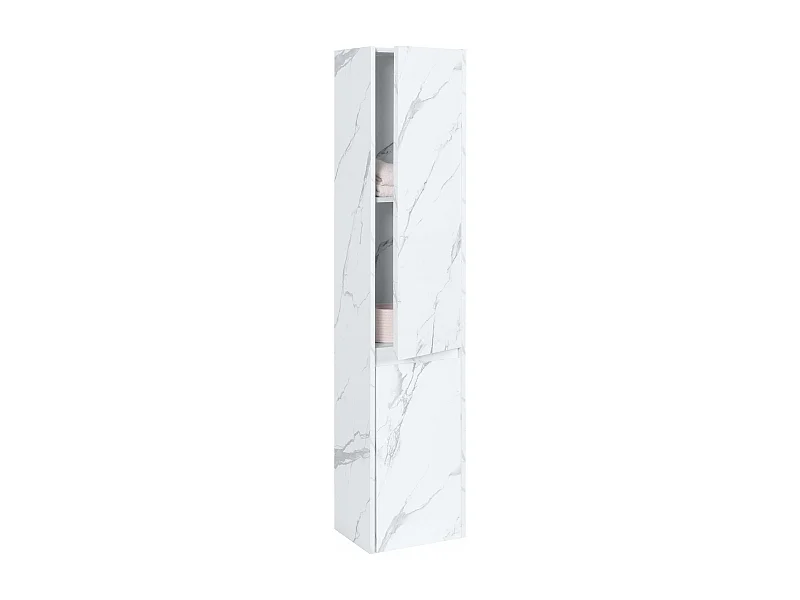 Armoire suspendue MCW-L86,  aspect marbre blanc