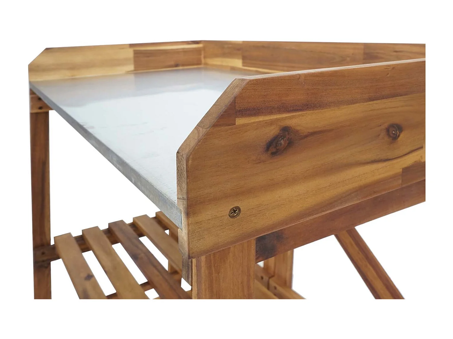 Pflanztisch MCW-L18, Gärtnertisch Blumentisch Pflanzregal, zusammenklappbar Outdoor Akazie Holz MVG-zertifiziert, braun