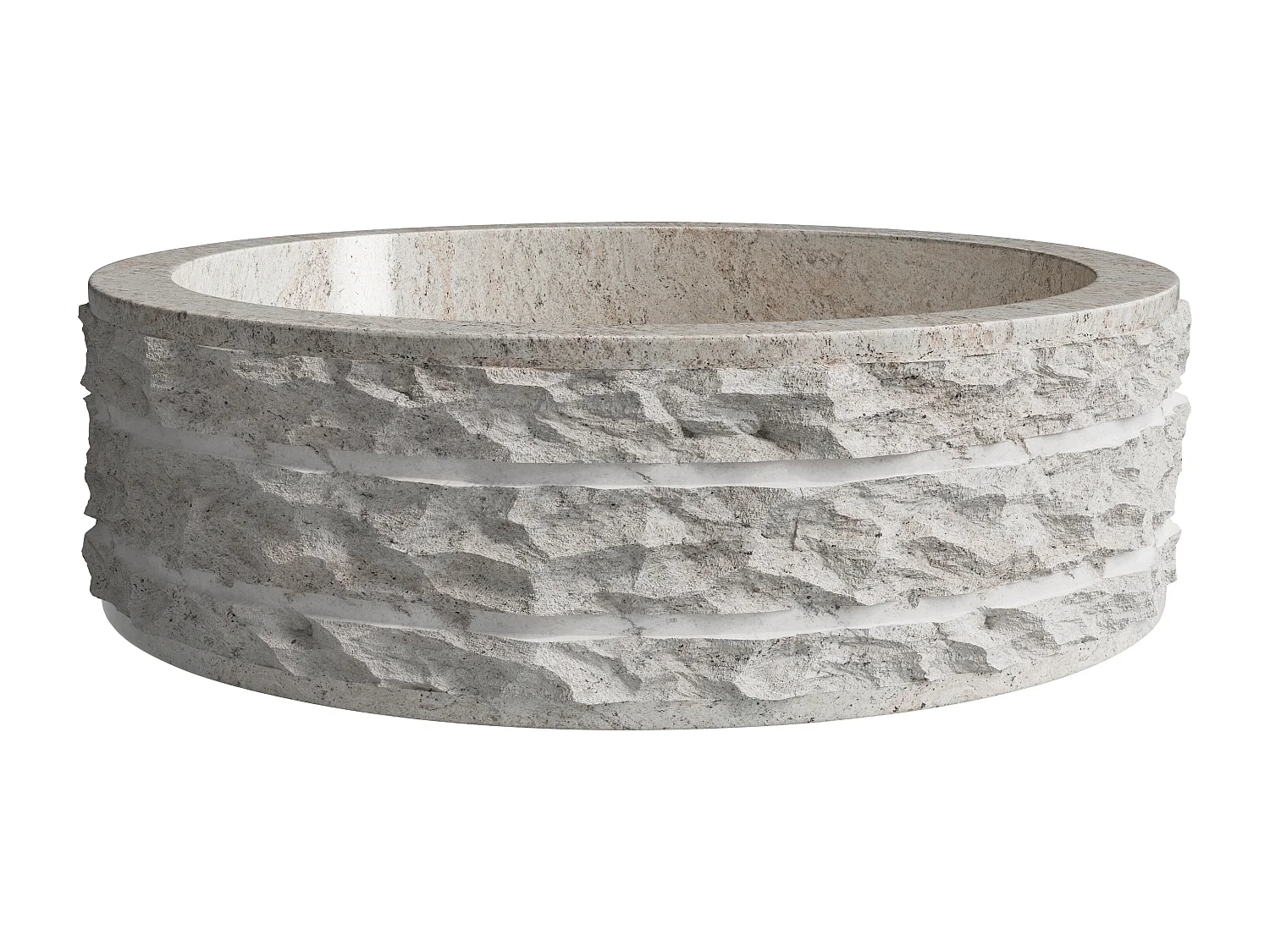 Lavatório de pousar em mármore cor creme D40 cm - CIRILA