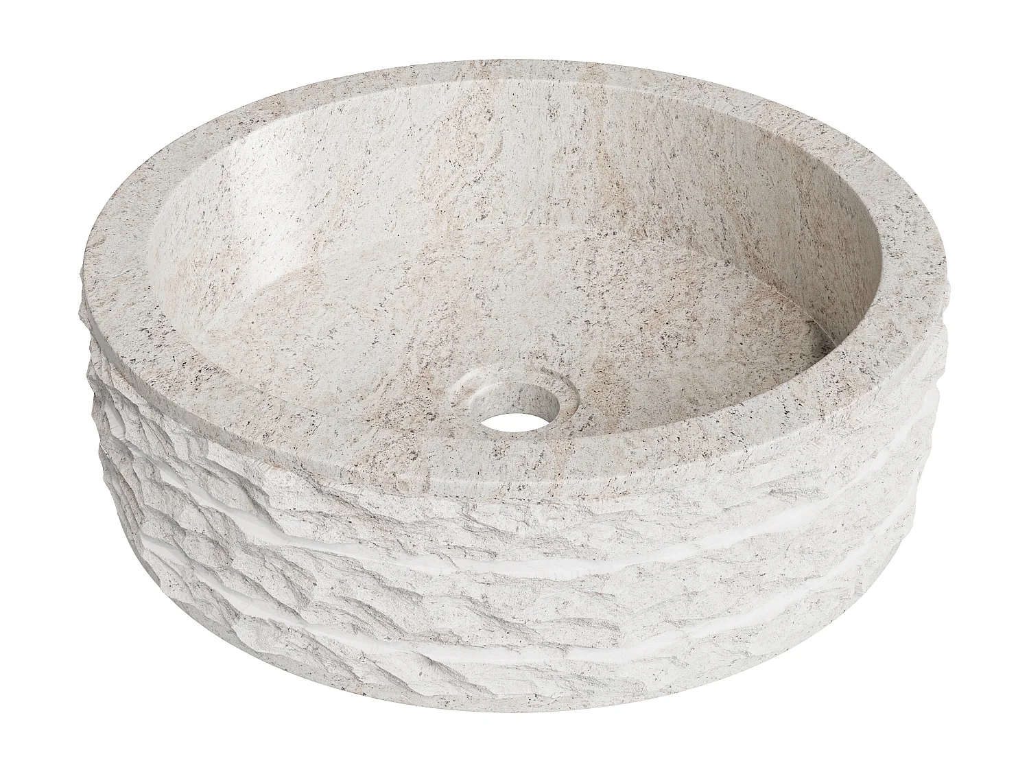 Lavatório de pousar em mármore cor creme D40 cm - CIRILA