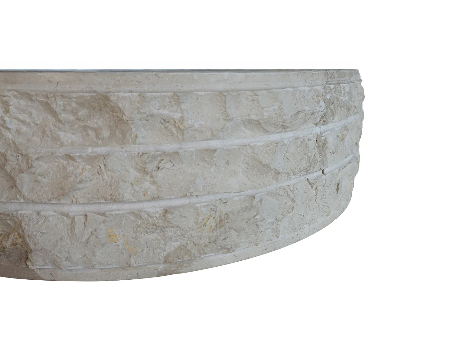 Opzetwastafel in marmer - Crème - Ø40 cm - CIRILA