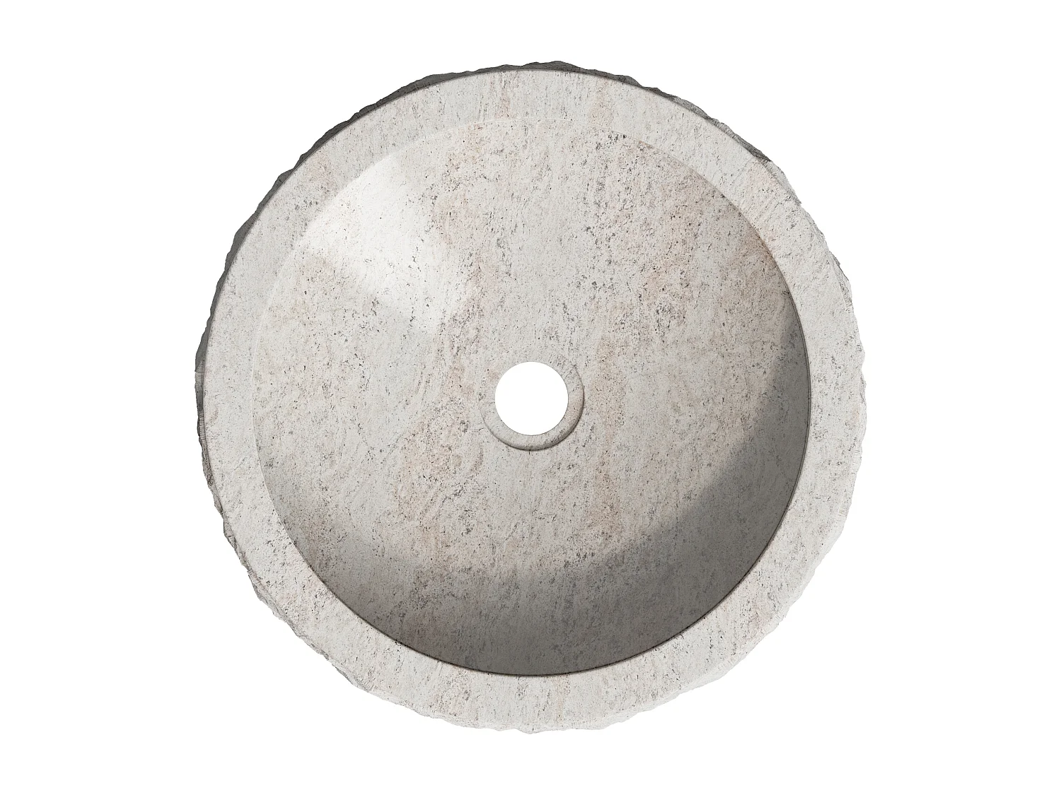 Marmortvättställ för bänkskiva - Krämfärgad - D40 cm - CIRILA