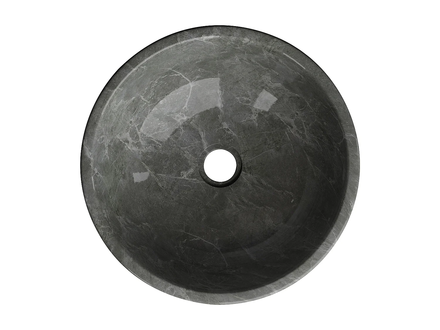 Lavabo da appoggio di marmo Colore Nero D40 cm - LAVINO