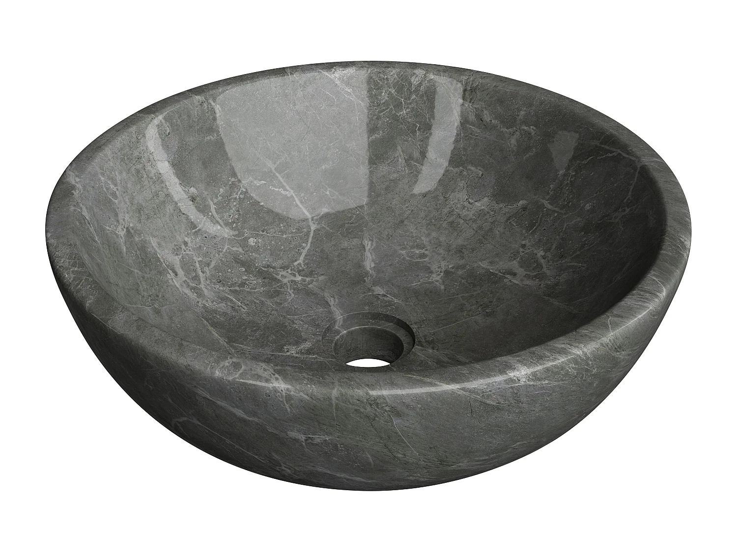 Lavabo da appoggio di marmo Colore Nero D40 cm - LAVINO