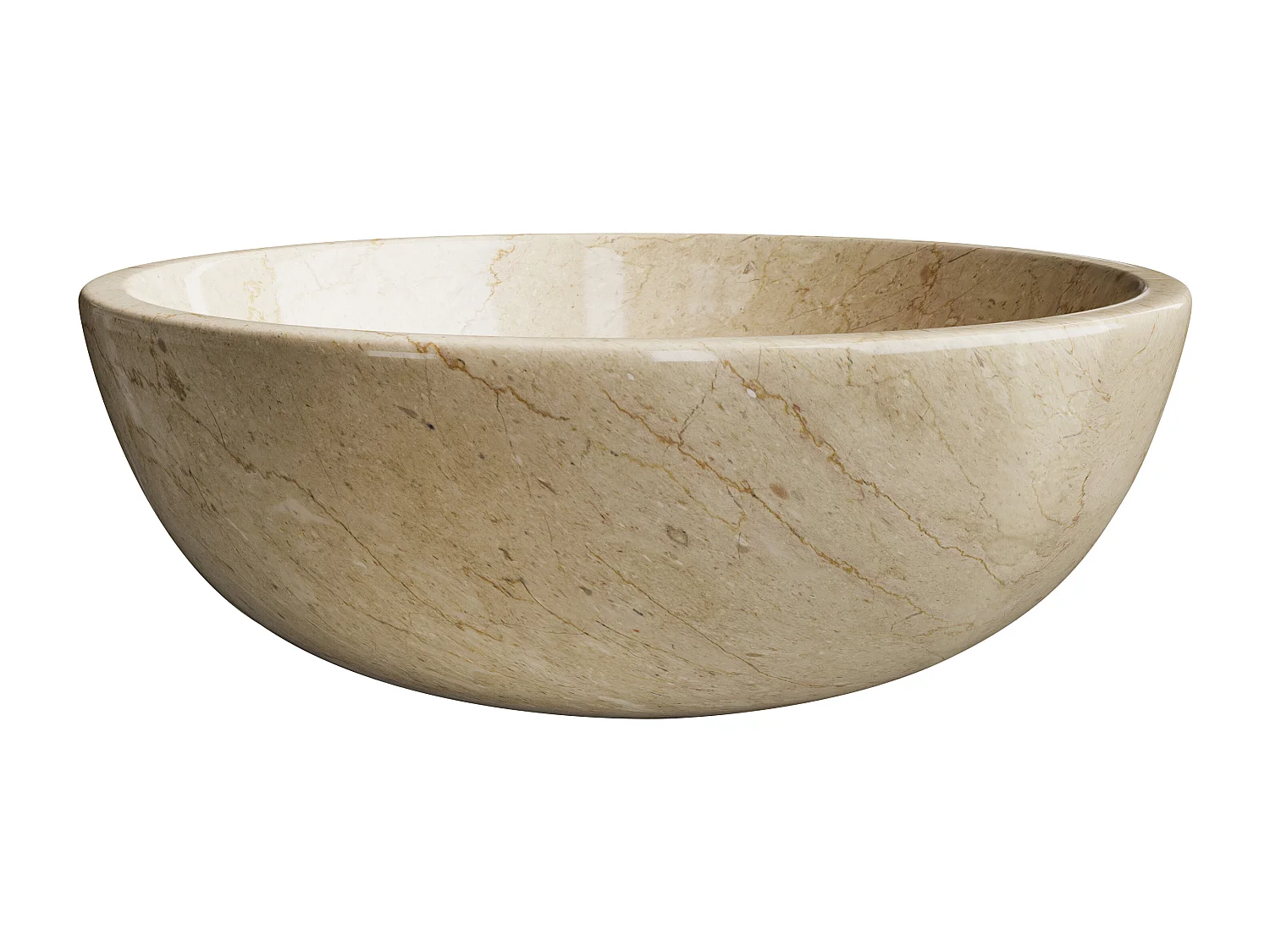 Vasque à poser en marbre - Coloris crème - D40 cm - LAVINO