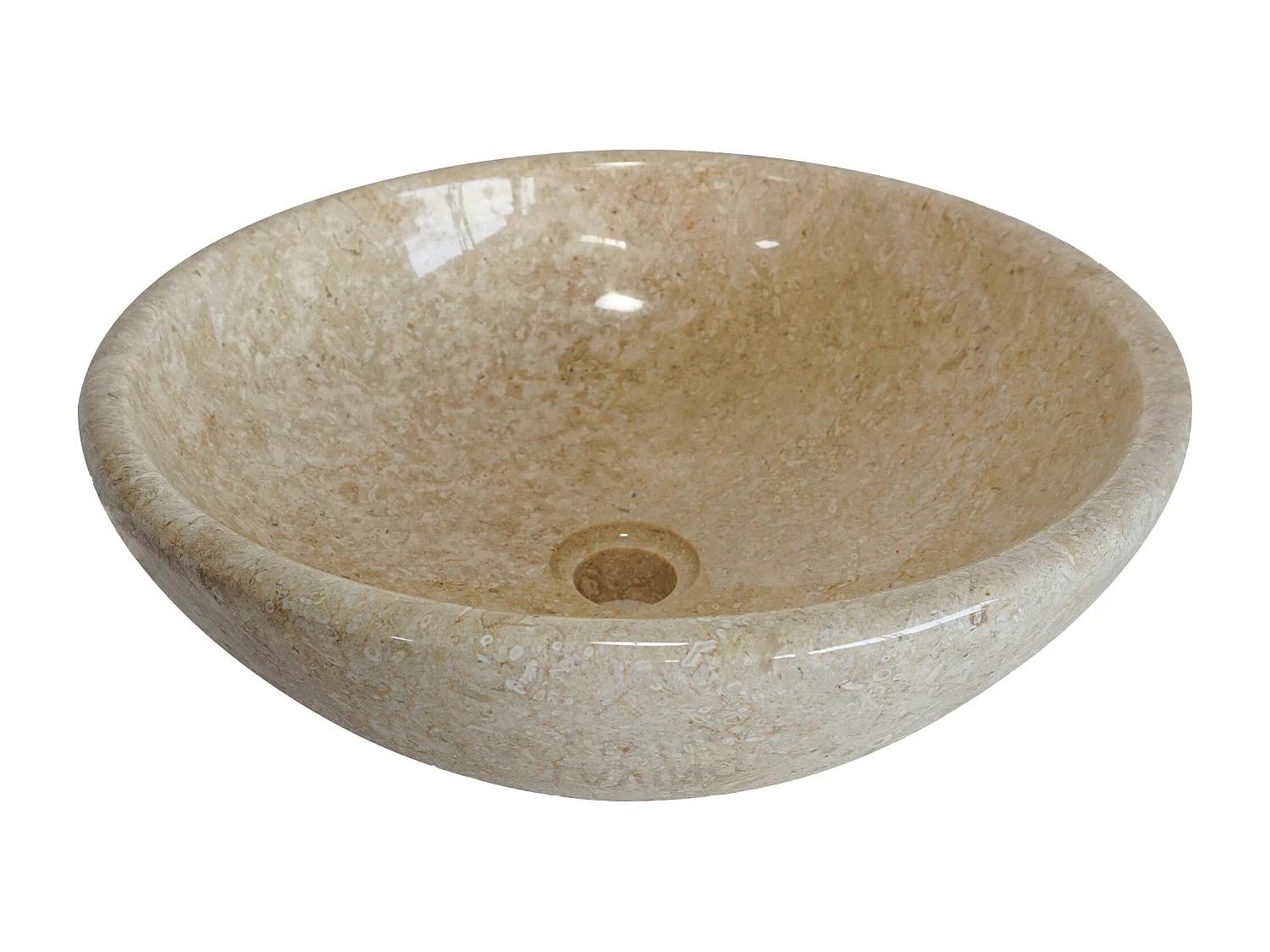 Opzetwastafel in marmer - Crème - Ø40 cm - LAVINO