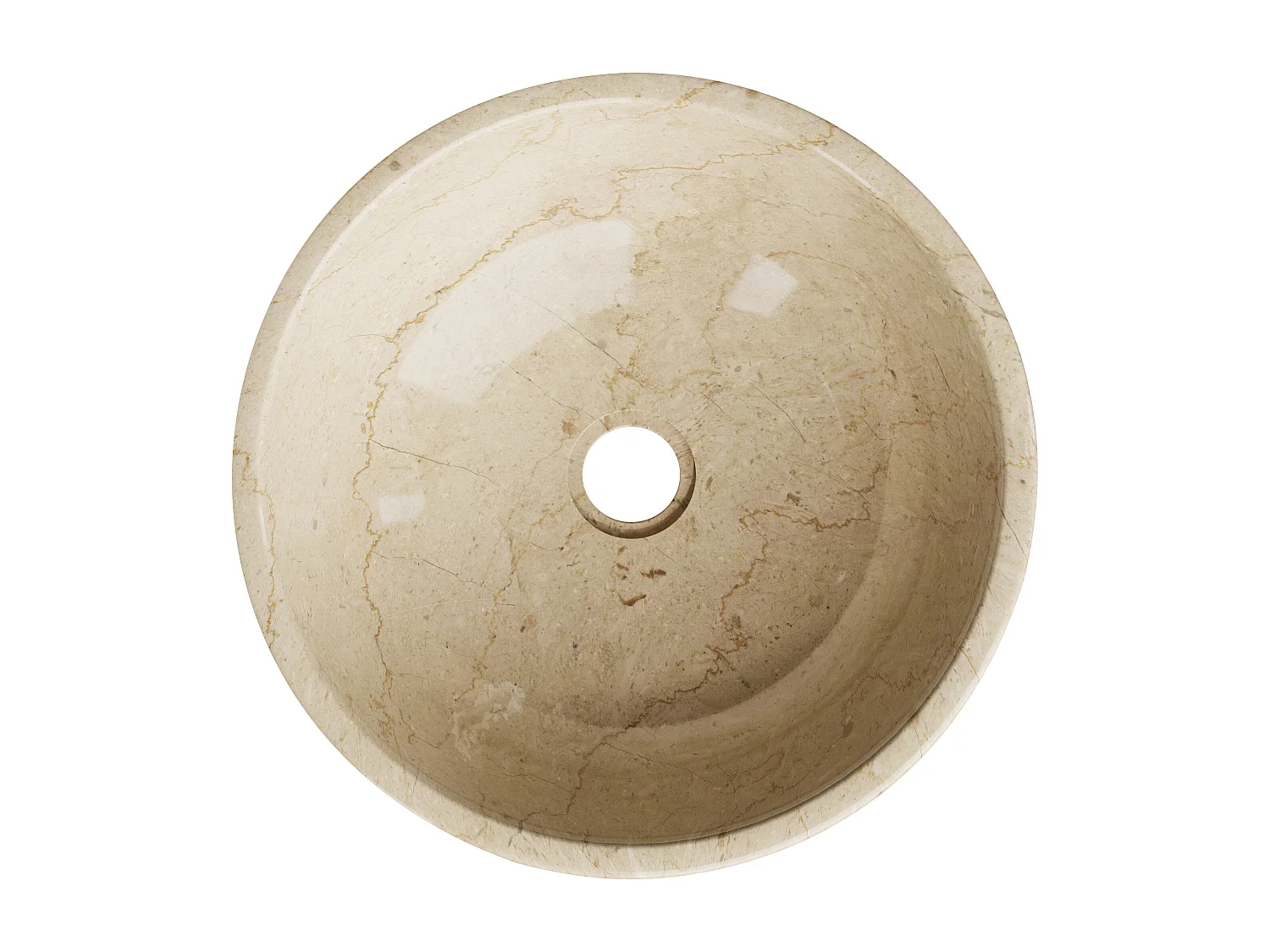 Vasque à poser en marbre - Coloris crème - D40 cm - LAVINO