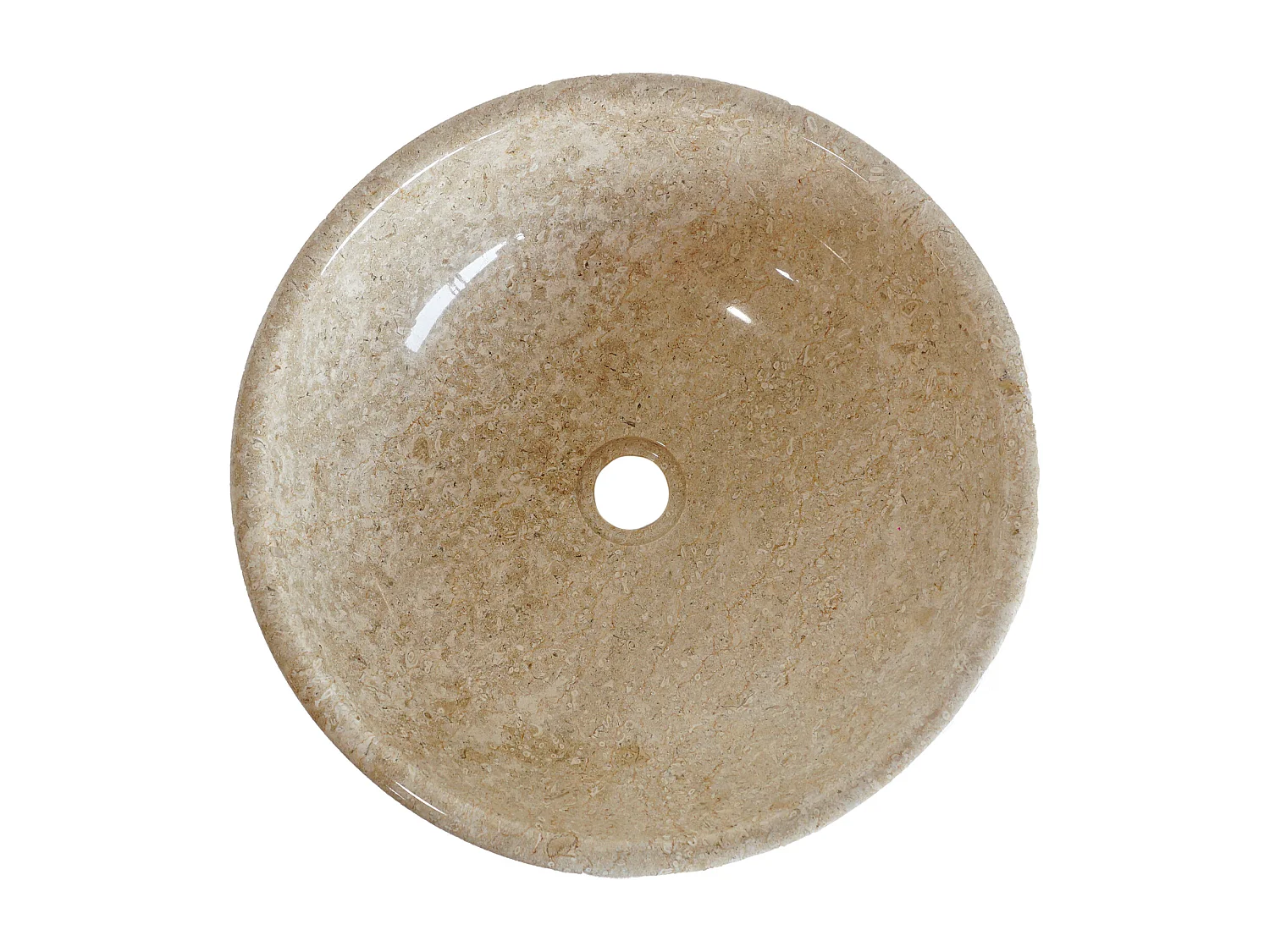 Vasque à poser en marbre - Coloris crème - D40 cm - LAVINO