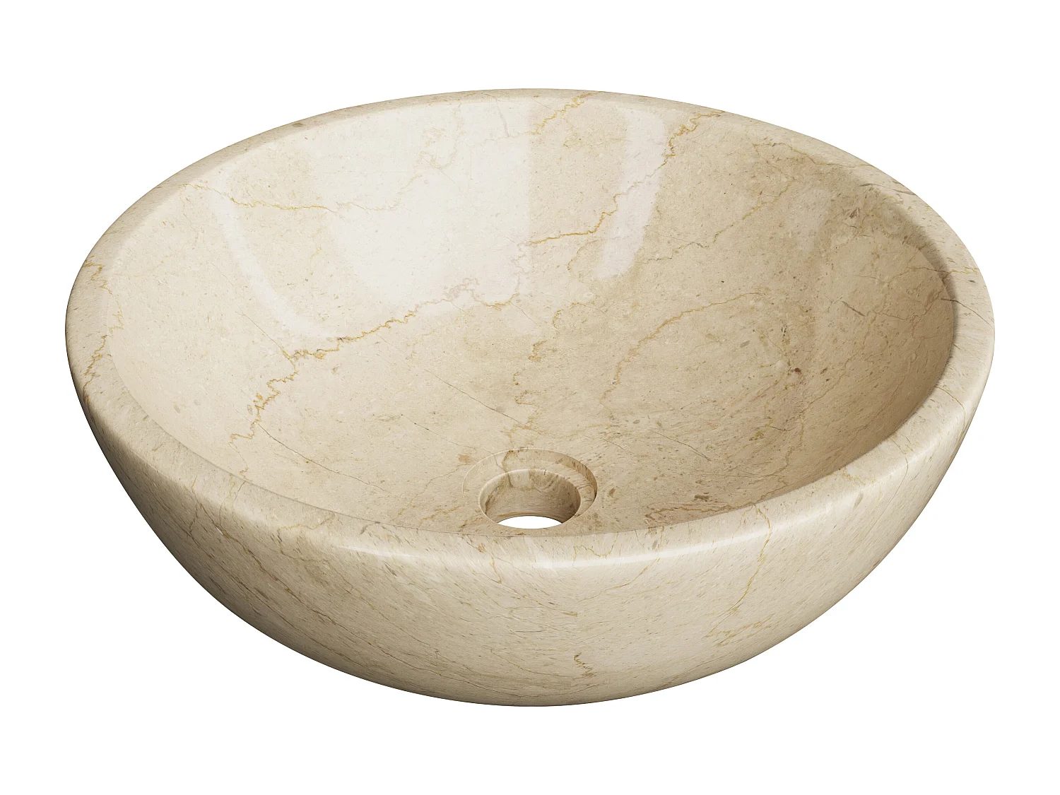 Vasque à poser en marbre - Coloris crème - D40 cm - LAVINO