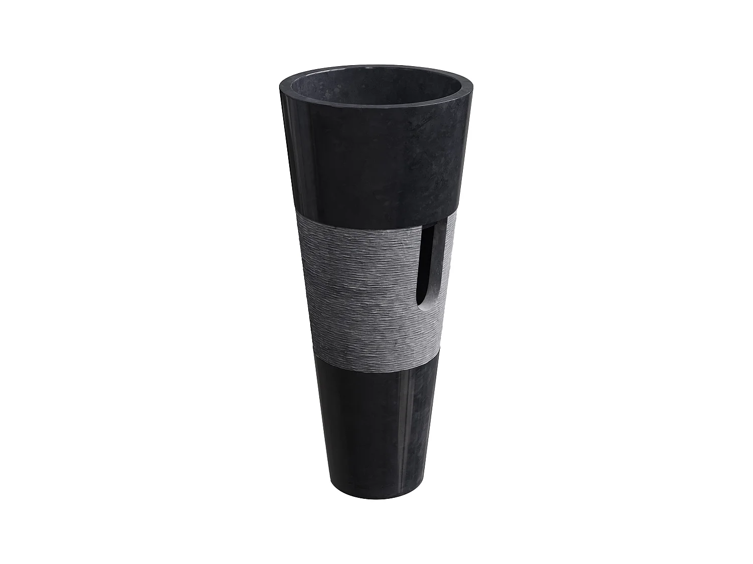 Standwaschbecken aus Marmor - Schwarz - 40 x 40 x 90 cm - PULOA