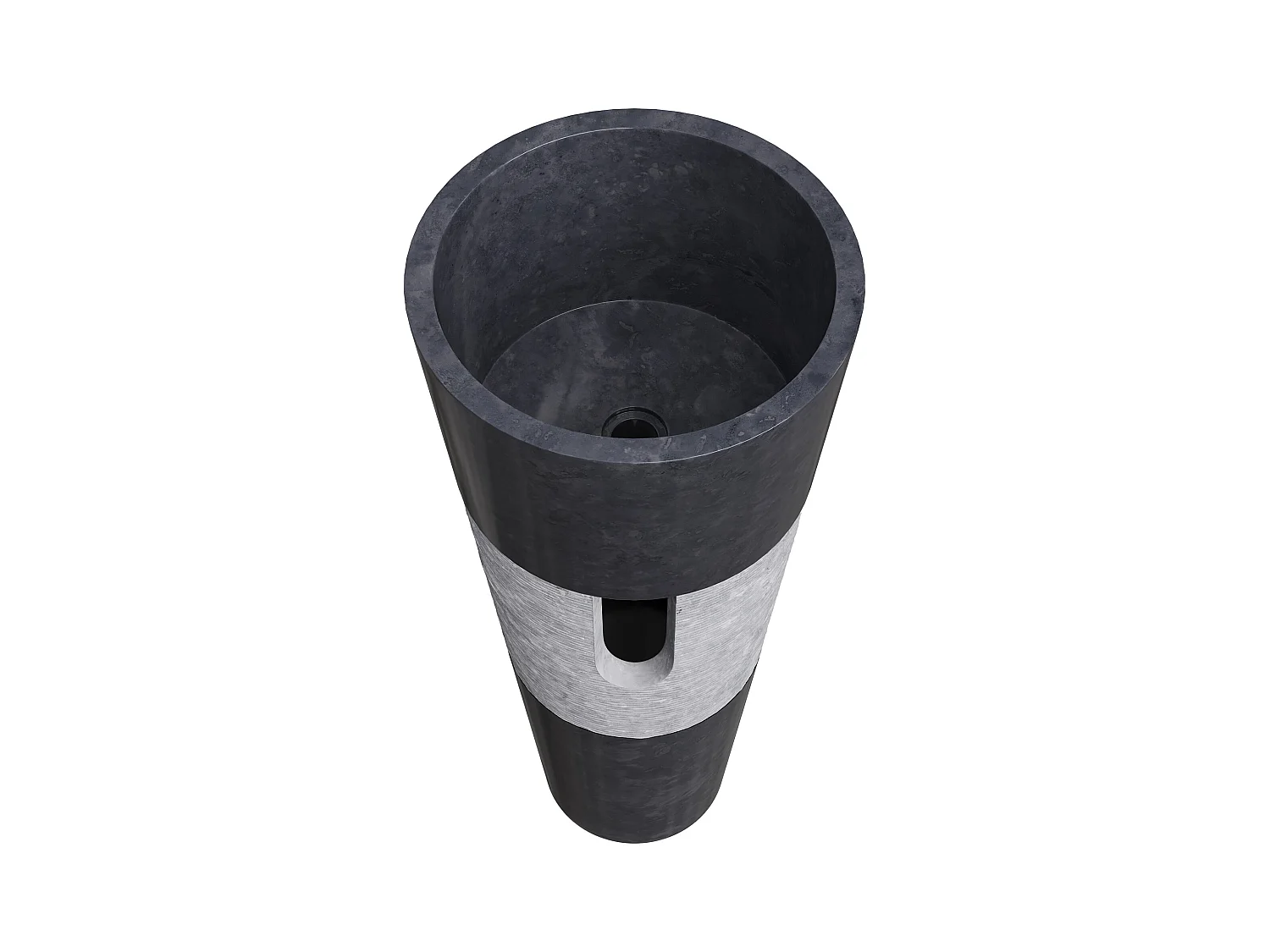 Standwaschbecken aus Marmor - Schwarz - 40 x 40 x 90 cm - PULOA