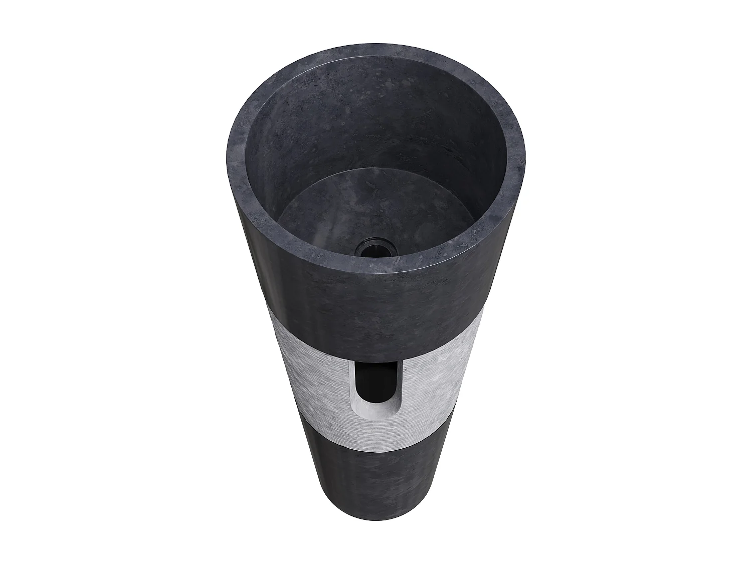 Vasque sur pied en marbre - Coloris noir - L40 x P40 x H90 cm - PULOA