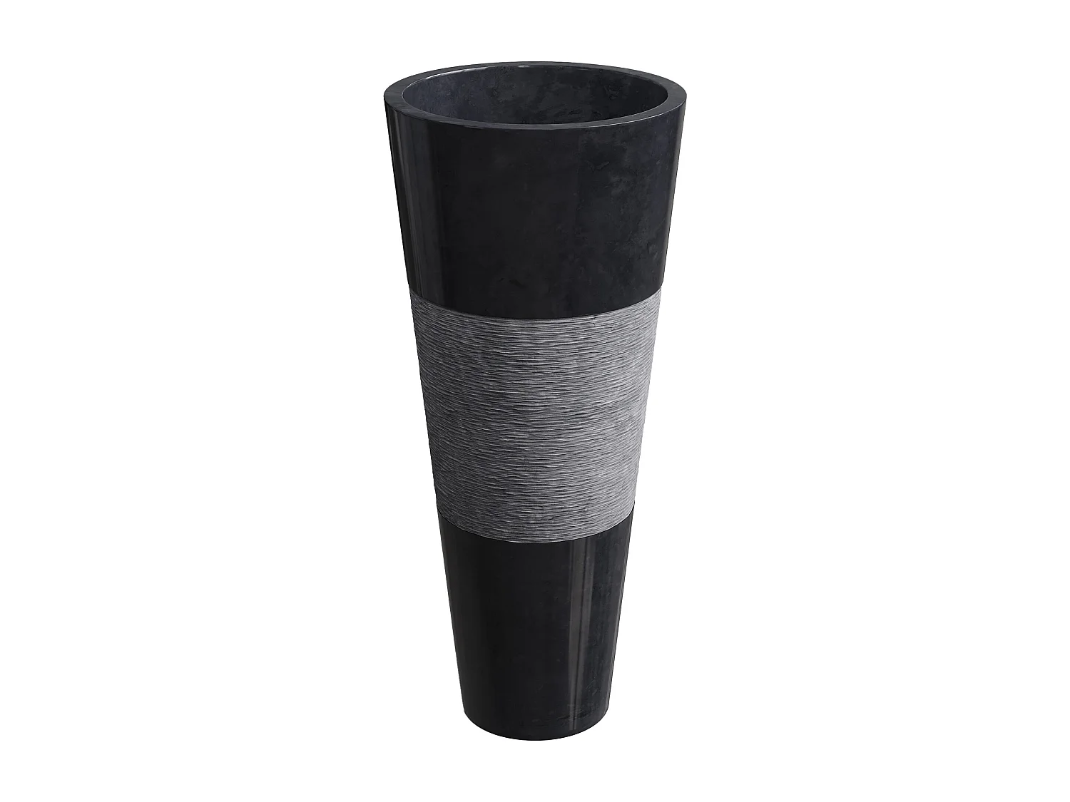 Vasque sur pied en marbre - Coloris noir - L40 x P40 x H90 cm - PULOA