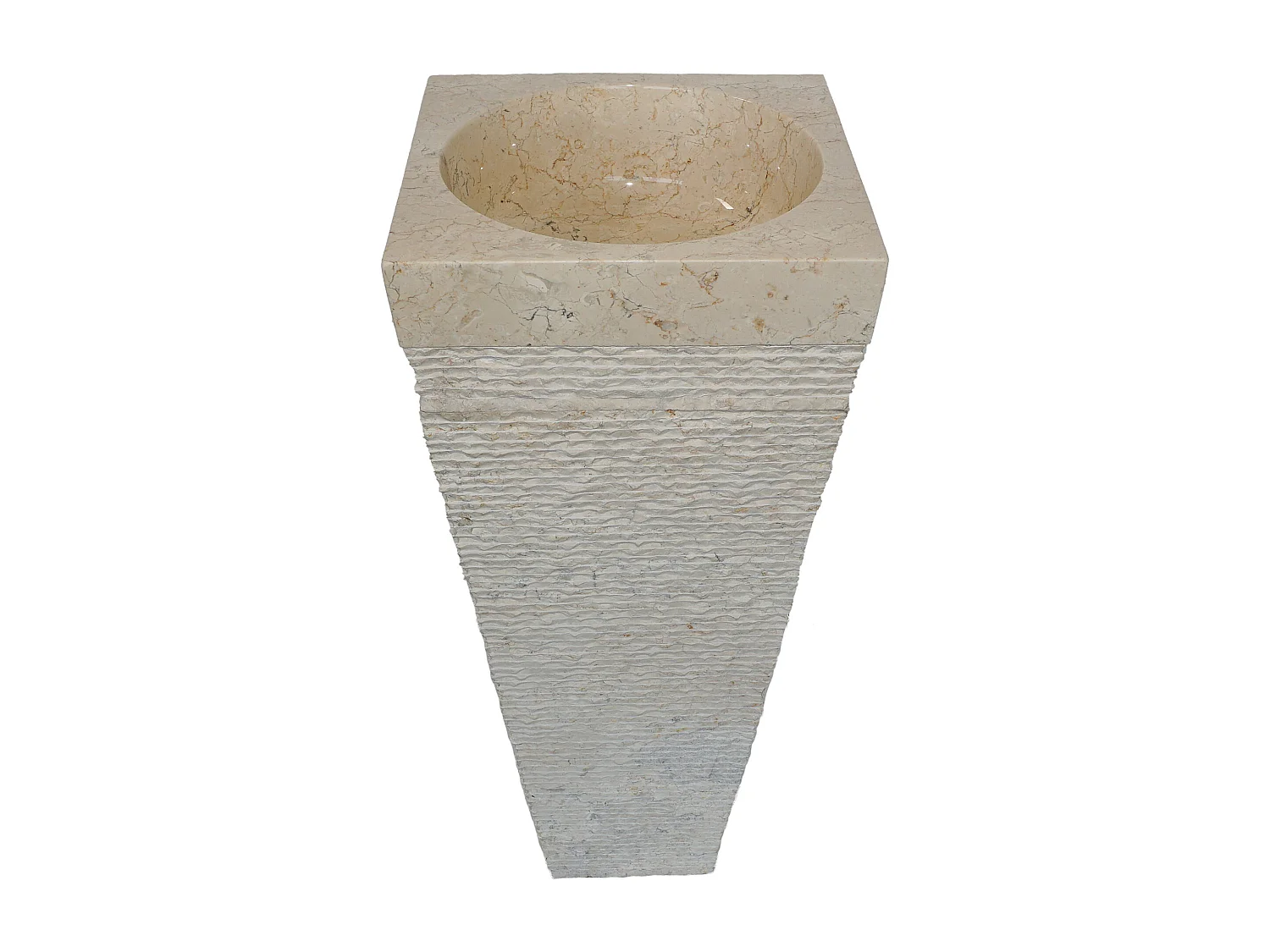 Standwaschbecken aus Marmor - Cremefarben - 40 x 40 x 90 cm - STORTA