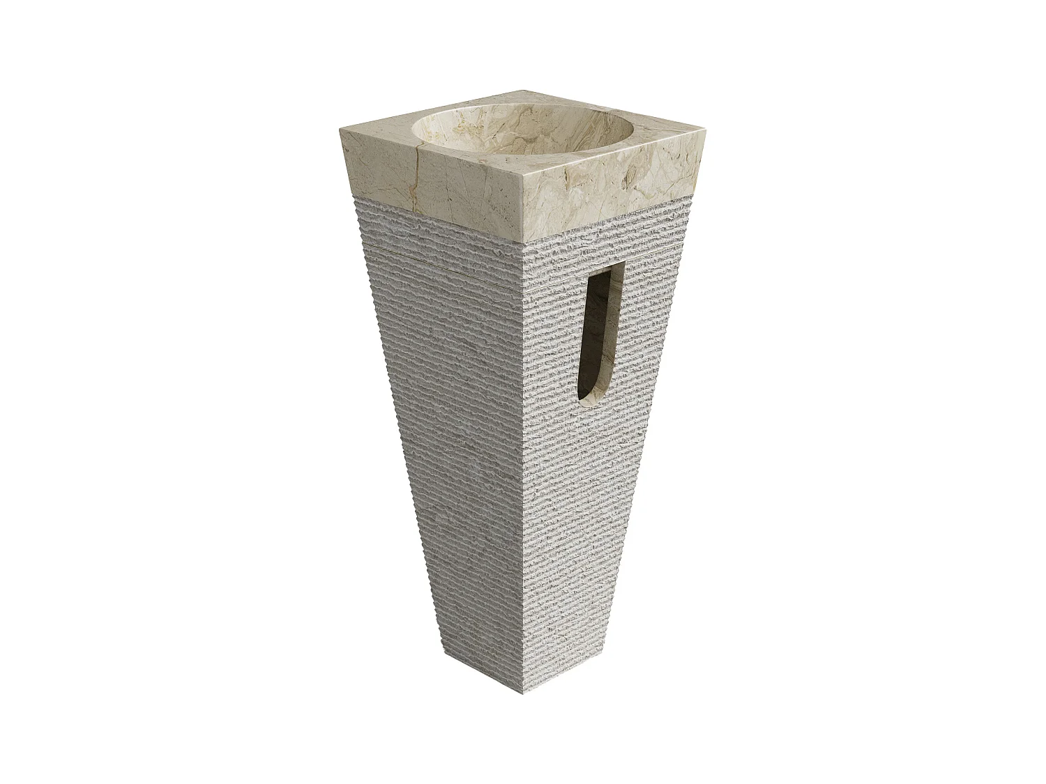 Vrijstaande marmeren wastafel - Crème - L40 x D40 x H90 cm - STORTA