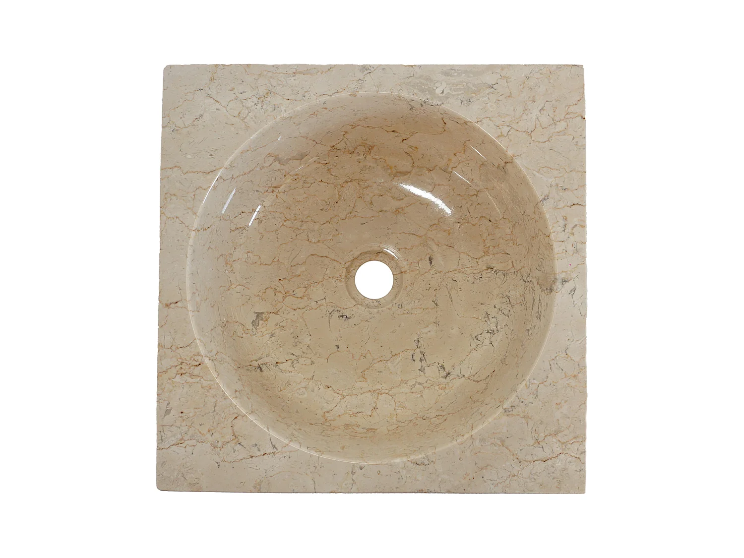 Vrijstaande marmeren wastafel - Crème - L40 x D40 x H90 cm - STORTA