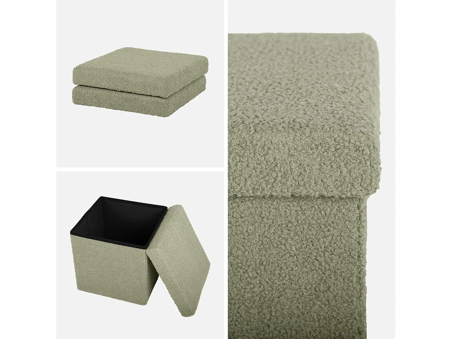 Taburete infantil borreguito, set de 2 verde