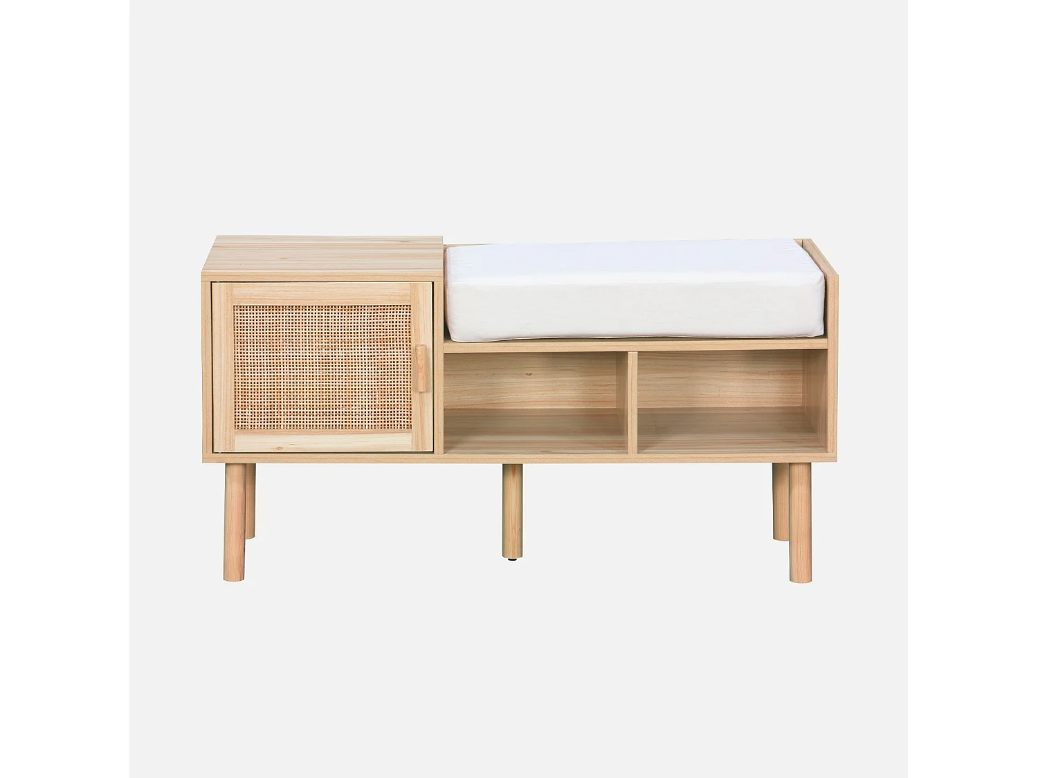 Mobili da ingresso in canna e effetto legno, marrone naturale