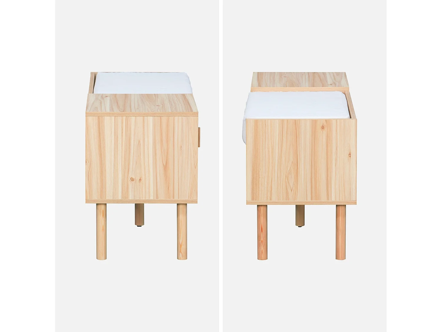 Mobili da ingresso in canna e effetto legno, marrone naturale