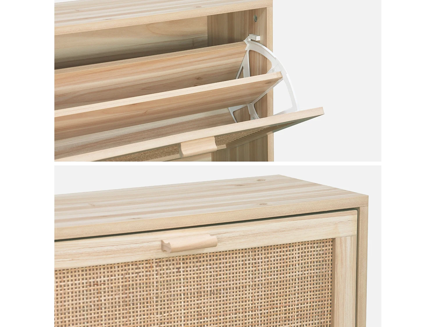 Meuble à chaussures 3 portes cannage