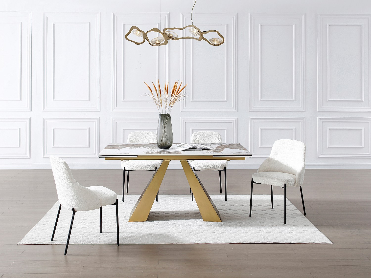 Esstisch ausziehbar - 6 bis 10 Personen - Sicherheitsglas, Keramik & goldfa günstig online kaufen