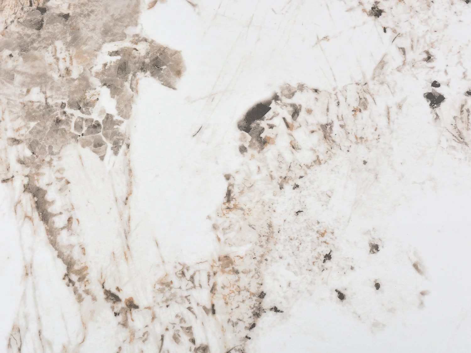 Table à manger 8 personnes en céramique et métal doré - Effet marbre blanc et gris - ELVA de Maison Céphy