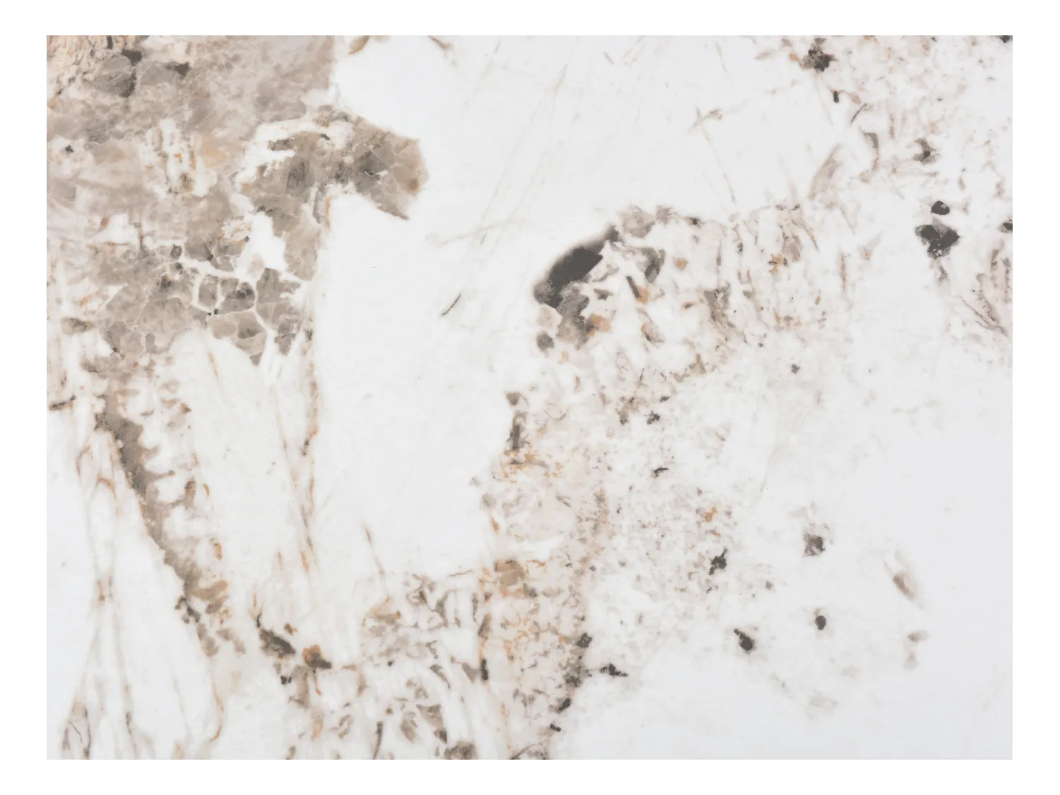 Table à manger 8 personnes en céramique et métal doré - Effet marbre blanc et gris - ELVA de Maison Céphy