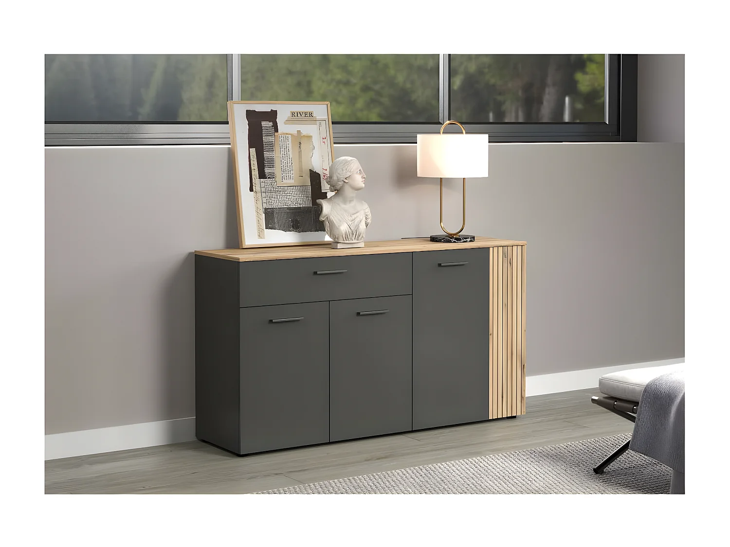 Buffet 3 portes et 1 tiroir L150 cm - Esteban